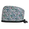 Gorro Quirúrgico Estampado de Algodón Puro, Gorro de Cúpula Simple Ajustable sin Visera, Gorro de Trabajo Estampado de Cúpula Dental para Niños