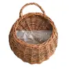 Maceta tejida para colgar en la pared cesta tejida de bambú para colgar en la pared cesta de flores para colgar en la pared cesta colgante de ratán para balcón cesta de bambú cesta de bambú verde