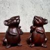 Enfeites de Rato de Ébano Esculpido Doze Zodíaco Rato de Madeira Mascote de Canto de Casa Decoração de Abertura Artesanato Presentes