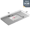 Gabinete de Baño Cerámico de Pared con Cubierta Semi-Empotrada, Lavabo Único Integrado con Placa de Roca para Lavado de Baño y Lavado de Manos