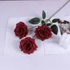 Flor Artificial de Boda 3 Cabezas Rosa Diamante Tela de Seda Borde Enrollado Rosa Diamante Decoración de Salón de Bodas Rosa Artificial