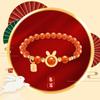 Pulsera de Conejo de Amatista Femenina ins Lujo Ligero Sentido de Diseño de Nicho Pulsera de Conejo de Ágata Roja Imitación Fuente en Vivo Femenina