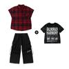 Ropa de Moda Hip-hop Traje de Hip-hop para Niños Verano de Manga Corta Jazz para Niñas Hiphop para Niños Ropa de Actuación Hip-hop