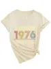 Camiseta Feminina Vintage 1976 Edição Limitada Amazon Wish Site Independente Moda Estilosa Gola V Manga Curta