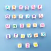 Cuentas cuadradas de acrílico de colores con letras en inglés, cuentas espaciadoras, pulsera, collar, llavero para DIY, cuentas sueltas, accesorios de joyería