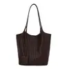 Bolso Tote Tejido Retro para Mujer 2026 Otoño Nueva Llegada Gran Capacidad para Viajes Diarios Bolso de Hombro Único Tipo Cubo Sensación de Alta Gama Bolso de Hombro