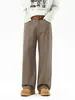 Roupas Masculinas Fengshe / Novos Jeans Pretos Lisos Micro-flare, Calça Casual Versátil Básica de Corte Reto Solto Cleanfit