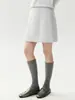 Saia de tricô curta de cashmere, canelada verticalmente, para emagrecer, estilo outono/inverno, perfeita para sobreposições, saia de corte reto da moda