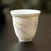 [Liquidación] Taza de Té de Gama Alta con Flores de Glicina Pintadas a Mano, Taza con Borde Plegado para Uso Personal, Taza Maestra, Taza de Degustación de Juego de Té de Cerámica