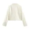 Colección Otoño 2026: Moda femenina transfronteriza europea y americana, con una elegante chaqueta corta con adornos de botones florales tridimensionales, w017 119