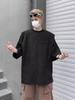 Camiseta masculina de duas peças, estilo americano, estilo high street, da moda, plumpty shuai, frito, desconstruído, com design de nicho, ombreira, manga curta, roupa de verão