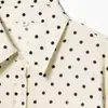 Comercio Exterior Transfronterizo Ropa de Mujer 2026 Nuevos Productos Moda Estilo Europeo y Americano Retro Camisa Top Cardigan Largo de Lunares con Solapa