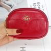 Venta al por mayor de punto nuevo fresco dulce monedero de belleza color sólido cuero PU patrón lichi billetera señoras bolsa pequeña para tarjetas bolso de mujer