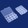 Caja Plástica Pequeña Transparente con Tapa, 12 Compartimentos Fijos, Caja de Almacenamiento y Organización para Manicure, Piezas de Ferretería, Venta al por Mayor