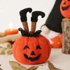 Adornos de Calabaza de Peluche de Halloween Transfronterizos, Decoraciones de Fiesta de Escritorio de Halloween, Adornos de Calabaza con Cara Sonriente de Bruja Invertida