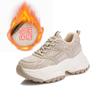 Sapatos de Papai de Couro Genuíno 2025 Primavera Novo Feminino Sapatilhas de Veludo de Sola Grossa Casual Esportivo Versátil Sapatos Femininos de Sola Reta Trbottomy