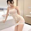 Camisola Sexy com Saia Curta Justa que Abraça os Quadris, Roupa de Dormir Transparente para Cenas de Cama Apaixonadas, Não Precisa Tirar o Uniforme para Mulheres