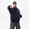 Sudadera chaqueta deportiva de manga raglán transfronteriza para hombre, nueva de otoño estilo americano con bloques de color, chaqueta de cincha juvenil para parejas