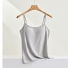 Camisola de Algodón con Hilo Nuevo Estilo Otoño e Invierno para Mujer con Almohadilla en el Pecho, Prenda Interior Básica de una Pieza, Espalda Hermosa Taza Fija, Talla Grande