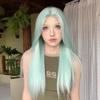 Peluca Kony Azul Menta con Encaje en la Frente Cabello Largo Lacio para Mujer Cobertura Total de la Cabeza Universal Cosplay Nuevo Modelo 2025