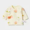 Camiseta de Medio Espalda para Bebé Recién Nacido, Ropa Interior Sin Costuras de Algodón Puro Clase A, Estilo Primavera y Otoño, Ropa Suave Amigable con la Piel Estilo Monje, Top para Bebé