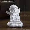 Adornos Europeos de Ángel de Resina Estatua Retro de Yeso Niña Ángel Blanca Decoración de Escritorio Accesorios de Arte