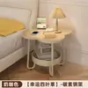 Mesa lateral estilo creme para sala de estar de casa pequena mesa de centro ao lado do sofá mesa pequena simples prateleira de armazenamento armário de cabeceira de ferro forjado