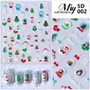 Estilo Ins Pegatinas para Uñas 5D en Relieve Caricatura Graffiti Flores Estéreo Moño Estilo Francés Pegatinas Navideñas para Uñas