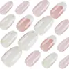 2026 Novo Estilo Unhas Portáteis Versátil Off-White Francesa Gradiente Cor Nude Arte de Unhas Pontas de Unha Postiça Iluminadoras Artesanal Personalizado