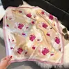 Pañuelo de Seda Estampado para Mujer (70), Moda Coreana de Alta Gama, Pañuelo Pequeño Versátil Profesional de Seda Artificial, Pañuelo de Seda Estampado Retro
