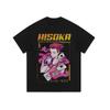 Camiseta Masculina Oversized Estampada de Desenho Americano Estilo High Street Retrô Desgastada Manga Curta Estilo Hip Hop Manga Meia