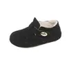 Zapatos de lana estilo Birkenstock para otoño e invierno para mujer, con diseño profundo en la puntera, calidez, moda y versatilidad. Nuevos zapatos de algodón 2026 con forro de felpa añadido para mayor comodidad y estilo