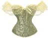 Top Corsé Bustier Sexy de Corte para Vestido de Noche Novia Moldeador Manga Corta Corte Lolita