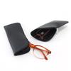 Bolsa para gafas de lectura nueva moda portátil cremallera hecha a mano estuche para gafas personalizado cuero PVC bolsa suave para gafas