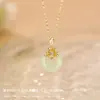 Collar Original Bao Plata de Ley S999 Hebilla de Paz de Loto Retro para Mujer Estilo Chino Nueva Cadena Artística Clavicular China Dropshipping