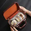 Set de Lujo Ligero Cerámica Ru Cultural y Creativo Portátil Estilo Antiguo Taza Rápida Estilo Chino Ola Negocios Tendencia Nacional Regalo para Exteriores Impresión Personalizada