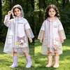 Impermeable infantil para estudiantes de primaria, apto tanto para niños como para niñas, impermeable de cuerpo completo, a prueba de lluvia, portátil, con estampado de dibujos animados