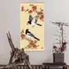 Nuevo Pintura de Pergamino de Urraca Estilo Chino para Buenas Noticias, Pintura de Flor de Ciruelo que Atrae Dinero para Sala de Estar, Vestíbulo, Sala de Té, Decoración de un Solo Panel para Atraer la Fortuna