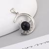 Colgantes de Piedra Natural y Cristal de Estrella y Luna de Venta Caliente Europea y Americana, Regalos de Moda, Colgantes de Collar de Cuarzo Rosa, Accesorios de Joyería al por Mayor