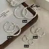 Pendientes de Plata Triturada con Forma de C, Aguja de Plata 925 para Mujer, Versátiles para el Verano, Diseño de Nicho, Estilo Simple y Minimalista