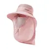 Sombrero de Sol de Verano con Máscara Integrada que Cubre Toda la Cara, Sombrero de Sol de Ala Ancha para Exteriores, Mascarilla Facial Anti-UV para Mujeres