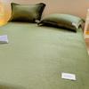 Sábana de Terciopelo de Leche Engrosada de Invierno de Una Pieza para Dormitorio Individual Doble Cama Grande Volante Terciopelo Coral Funda de Almohada para Cama Juego de Tres Piezas