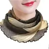 Bufanda para Colgar en Oreja de Seda Dorada para Mujer Primavera y Verano Versátil Protector Solar Manga para Cuello Velos Cubre Cuello Multifuncionales Bufanda de Seda Pequeña Variada de Cuello Alto