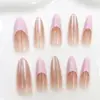 Uñas Portátiles Graduadas Tao Tao Coco de Celebridad de Internet, 30 Piezas, Puntas de Uñas Francesas Color Marrón Nude Forma de T Larga, Tiras de Uñas Terminadas Disponibles para Venta al por Mayor