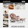 Sillón Mecedor Reclinable Estilo Crema para Adultos, Adecuado para Dormir, Silla Individual Tipo Huevo para Balcón, Silla de Ocio para el Hogar, Sofá Perezoso para Sala de Estar