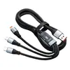 Aplicable a Apple 15 Huawei 70 Android Carga Rápida Uno a Tres con Pantalla Digital en Tiempo Real Cable de Datos Cable de Carga Súper Rápida de 100W