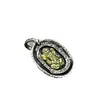Colgante Amuleto Ganesha de Plata de Ley S925 Colgante Redondo con Patrón de Piedra Antigua Tailandesa Estilo Étnico Retro Versátil