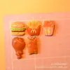 Juguetes de Comida Miniatura Simulada: Hamburguesa, Papas Fritas, Pollo Frito Accesorios de Resina, Accesorios de Pegamento Cremoso, Materiales de Decoración DIY