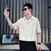Camisa Masculina Casual da Moda Manga Curta Verão Popular Cropped Manga Curta Top Nova Alta Qualidade Drapê Manga Curta Homens