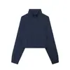 Fábrica de Ropa para Mujer Transfronteriza Venta al por Mayor 2026 Moda Retro Francesa Holgado Casual Cremallera Sudadera Manga Larga Top